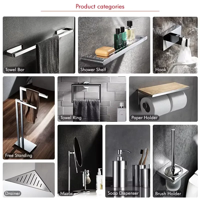 Modern Chrome Brass Towel Rail Wall Mounted Double Shelf Bathroom Hardware Accessory for Hotel Apartment Decor Storage Rack