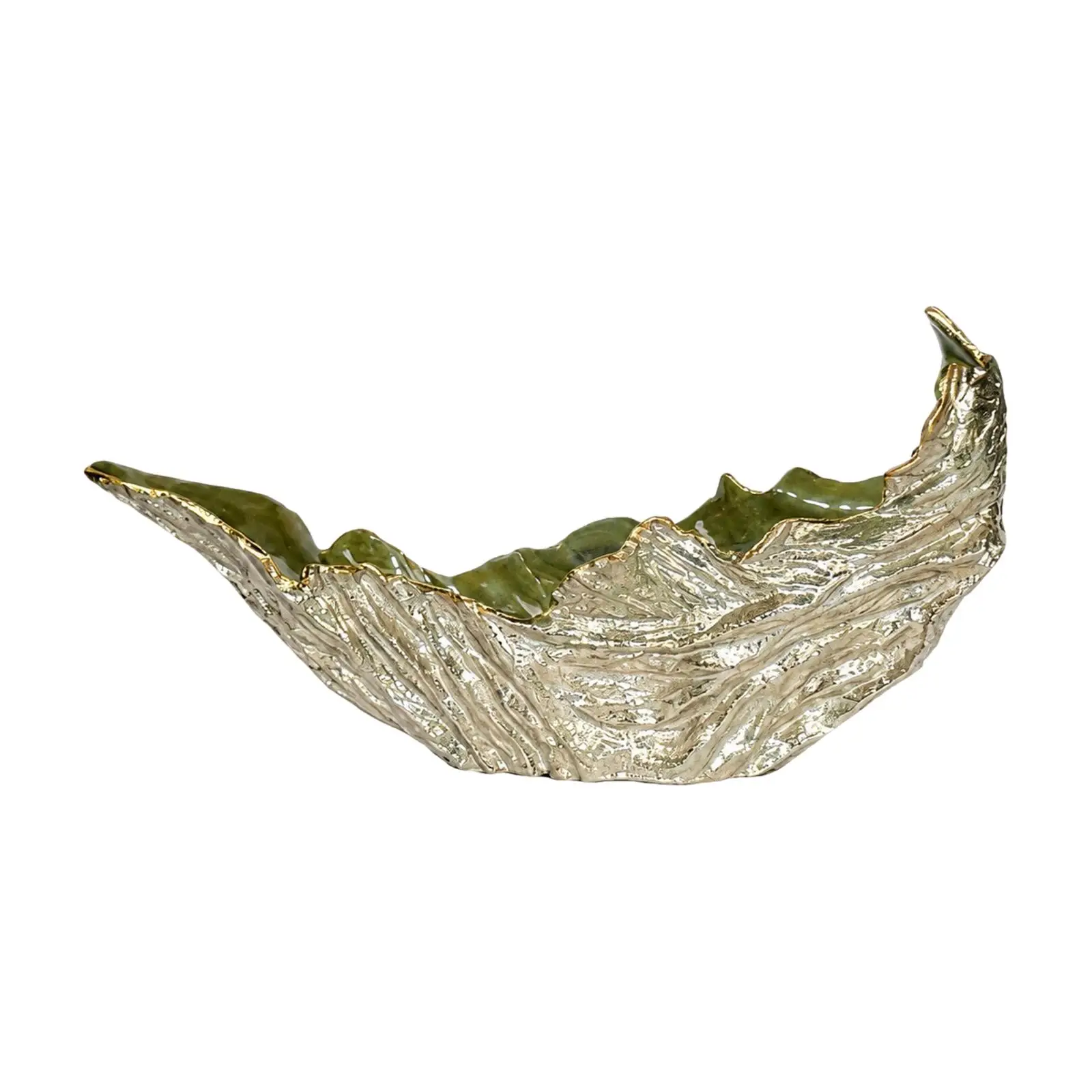 Silver Enamel Coated Industrial Tray Botanical Design Luxury Decorative Tray for Dining Table Centerpiece