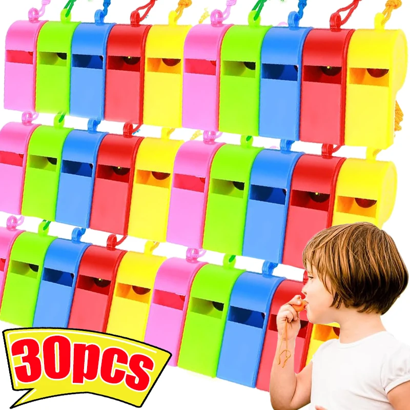 Mini sifflet en plastique avec ULpour enfants, jouets multifonctions pour enfants, football, rugby, pom-pom girl, faveurs de fête d'anniversaire