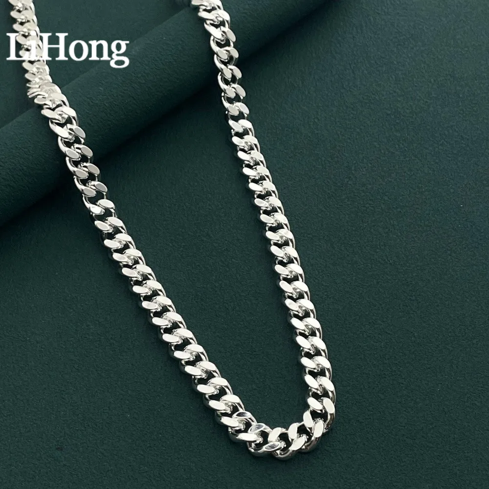 925 Sterling Silber 10MM 20/22/24/26 Zoll Exquisiter Edler Prächtiger Charme Mode für Männer Frauen Kette Hochzeit Halskette Schmuck – Detail 6
