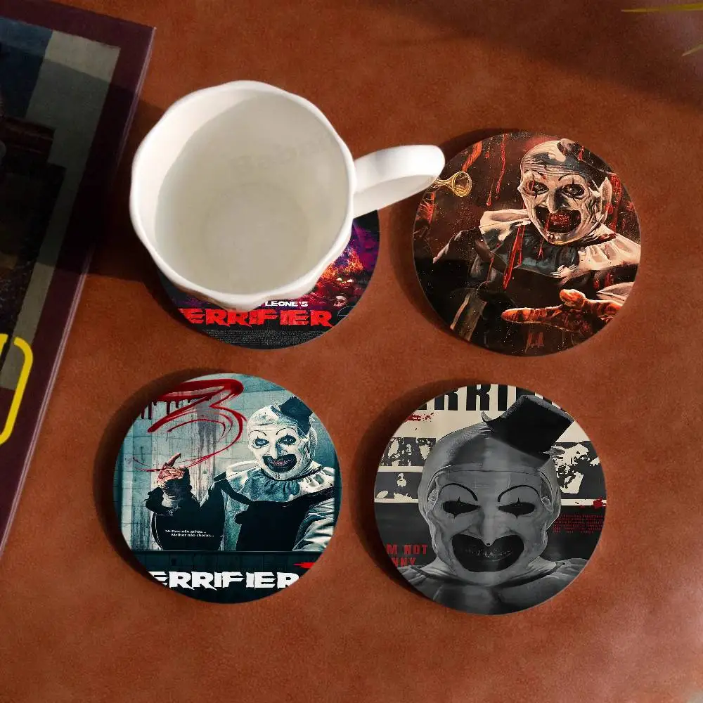 Horror Movie Terrifiers Coaster Wooden Drink Tray Suitable for Restaurants and Coffee Shops Easy To Wash and Clean