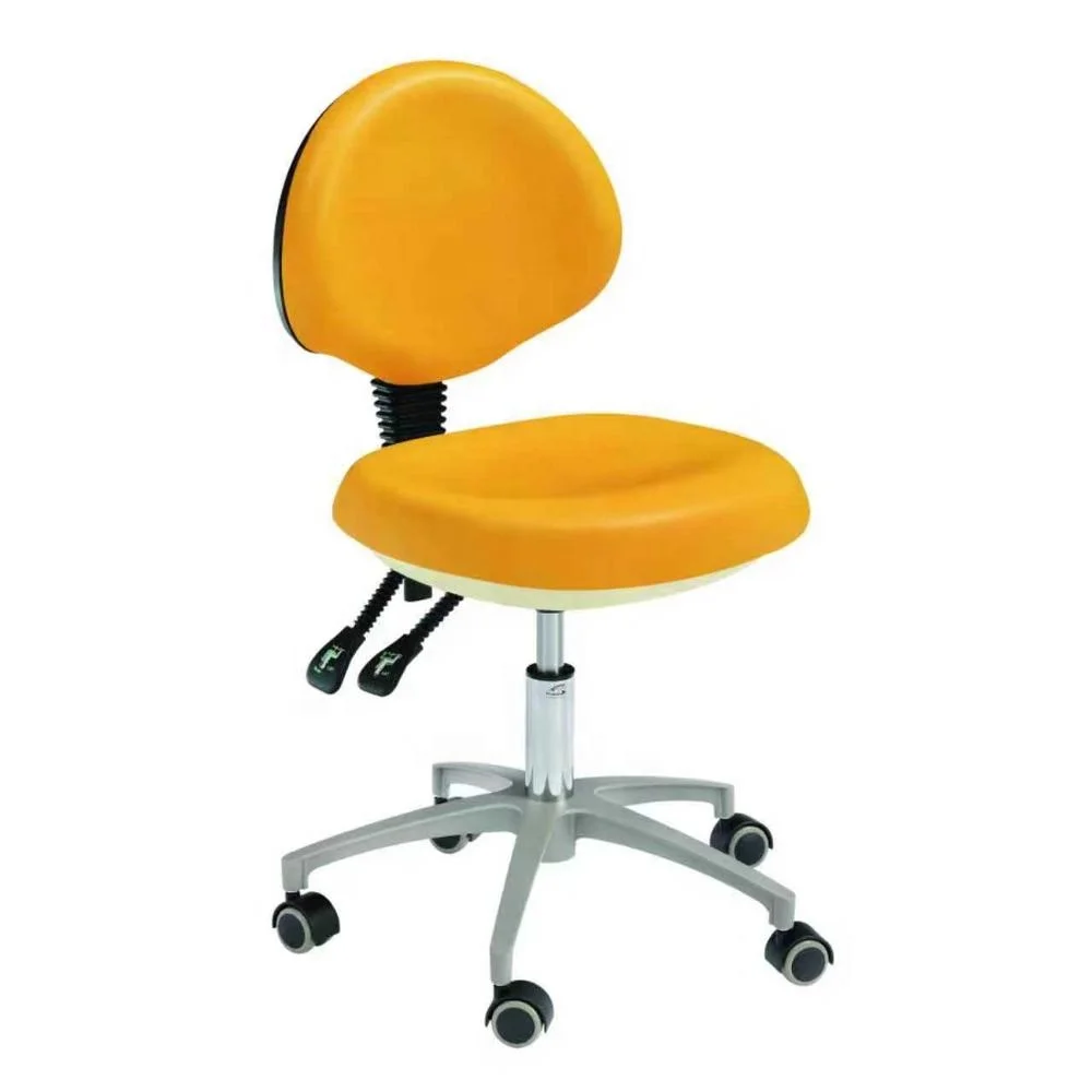 Ergonomic Dentist Stool Dental Adjustable Doctor Chair with Backrest PU Leather