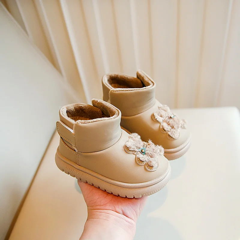 Botas Niña Cute Child Snow Boots Winter Boot Anti Slip Girl Ankle Boots Warm Boy Cotton Shoes Warm Padded Boots Infant Kid Shoe