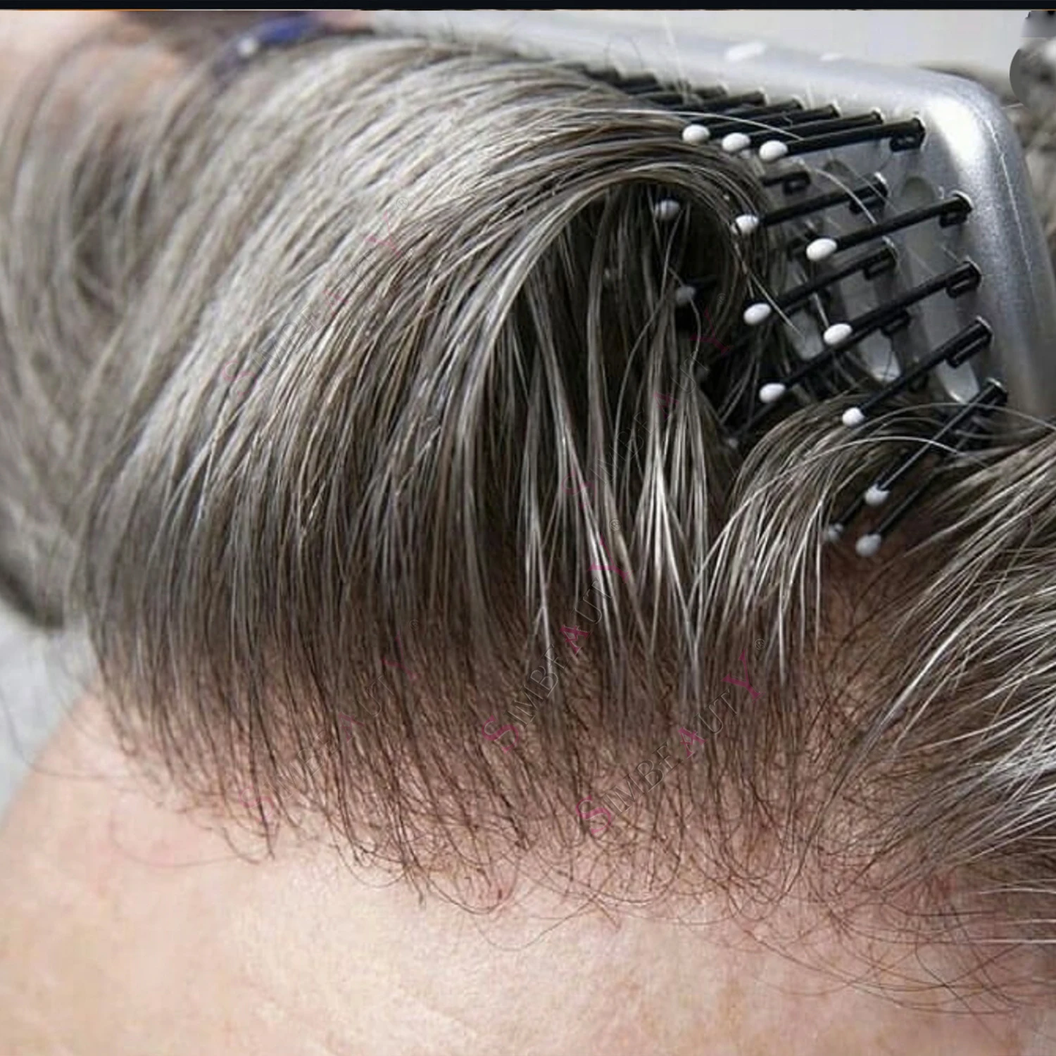 

Легкий, плотность 80% 0,02 мм, серый Vloop, супер тонкая кожа, натуральная линия волос, блондинка, мужской парик, необнаружимые человеческие волосы, шиньонcev