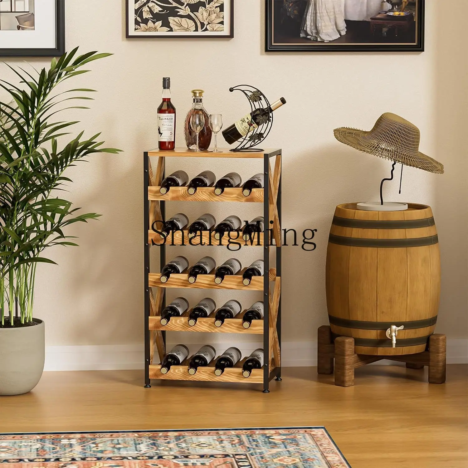 FG household high-end wrought iron vertical red wine rack wine rack wine rack collection 5