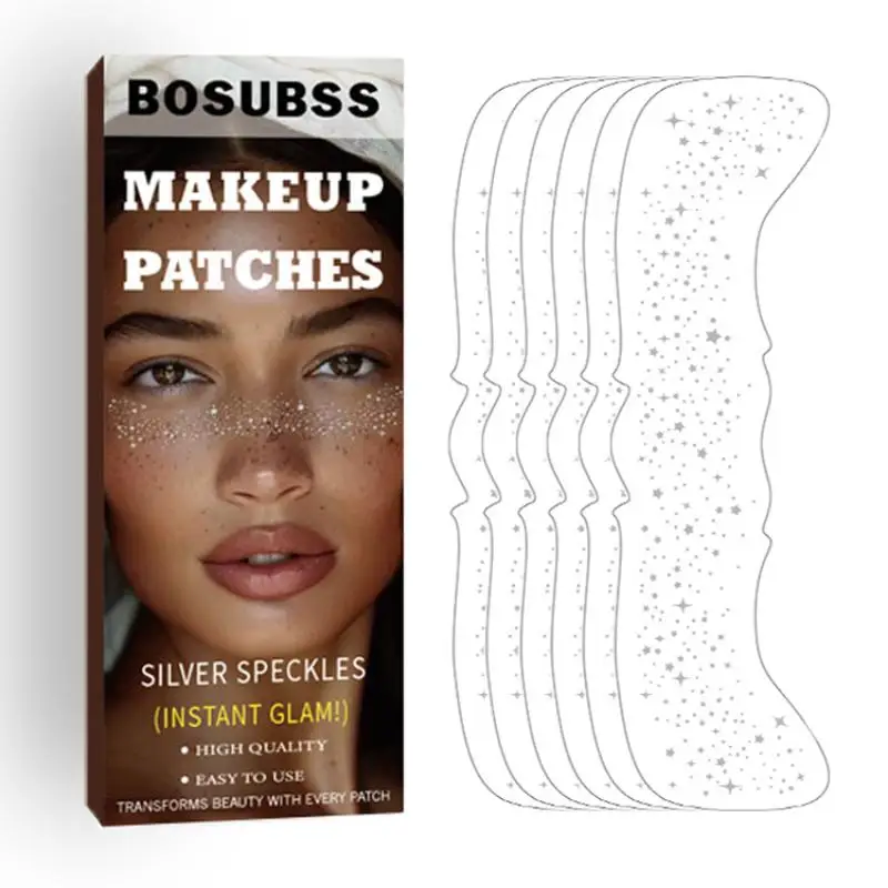 6/3pcs/set - Silver Star Sparkling Spot Tattoo Sticker Facial Stickers Easy to Create Natural Freckle Makeup Beauty Makeup