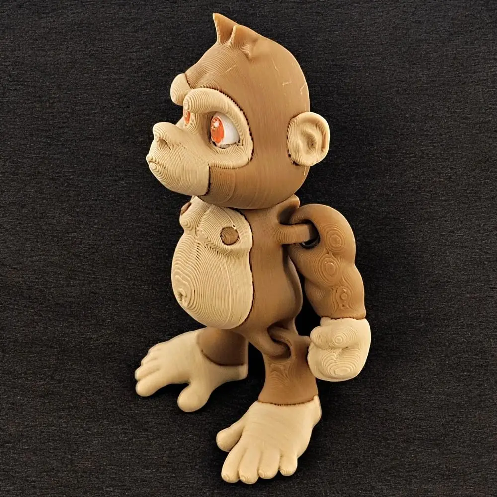 Simulasi Orangutan 3D Dicetak Monyet Sendi Hewan Poseable Sendi 3D Printing Multi-warna Monyet Fleksibel Diputar