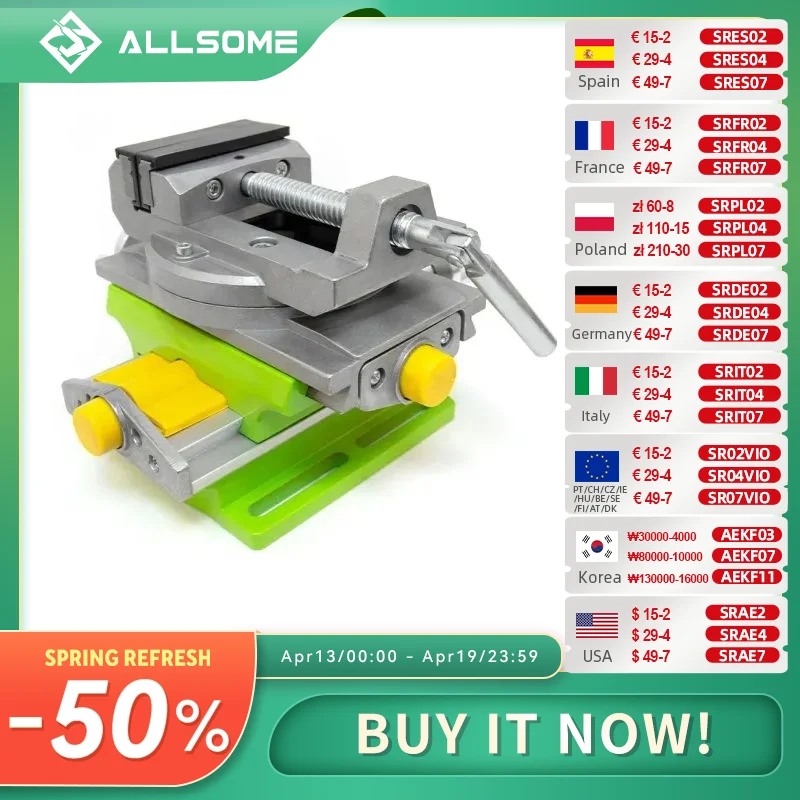 

ALLSOME 2 в 1 фрезерный сверлильный точный вертлюжный базовый стол из алюминиевого сплава составной Рабочий стол