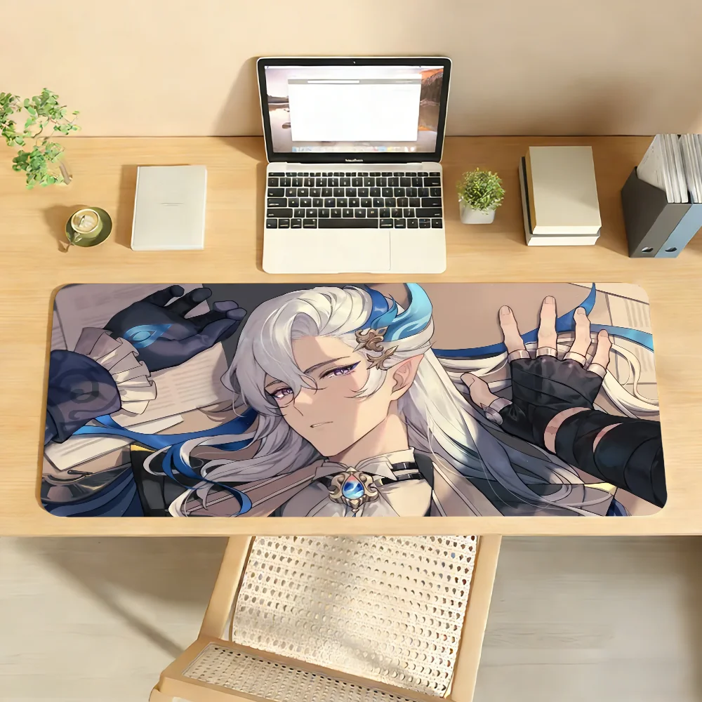 Game Genshin Impact Neuvillette Mouse Pad Non-slip Rubber Gamer Balance Computer Mat Decoracion Deskmat Laptop Office Large view 3