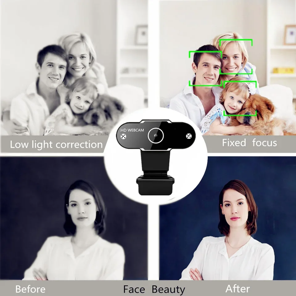 2K Full HD 1080P Webcam Videobellen Conferentiecomputer PC Webcamera met microfoon voor live-uitzending Workcamara Web Para PC