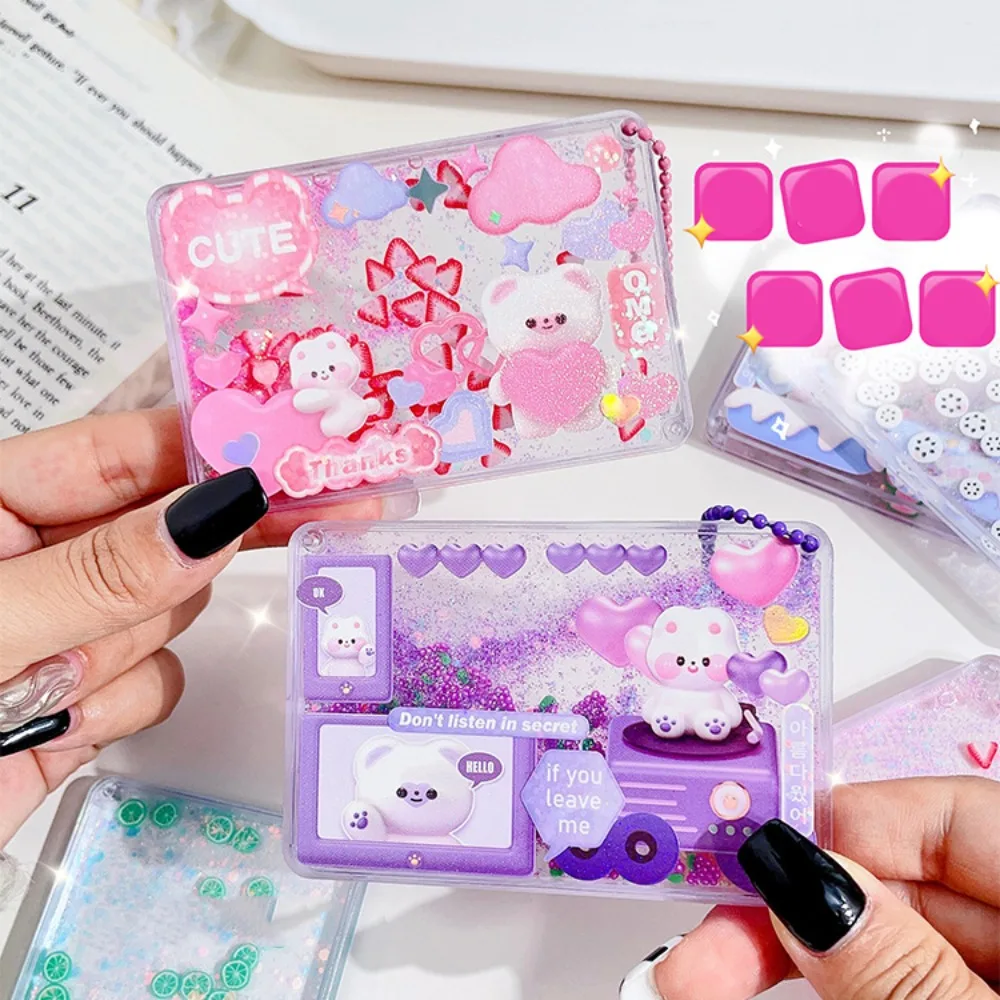 

Goo Plate Guka DIY Fluid Acrylic Brick Shiny Color Photocard Acrylic DIY Keychain Making Kit Portable Transparent