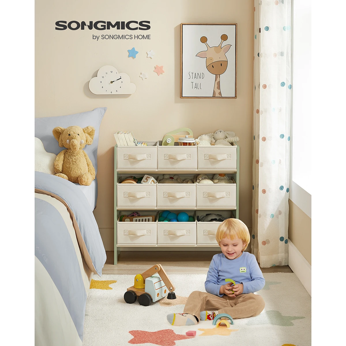 Petit meuble de rangement en T non tissé pour chambre d'enfant, lit Laurie, 29,5x62,5x60 cm