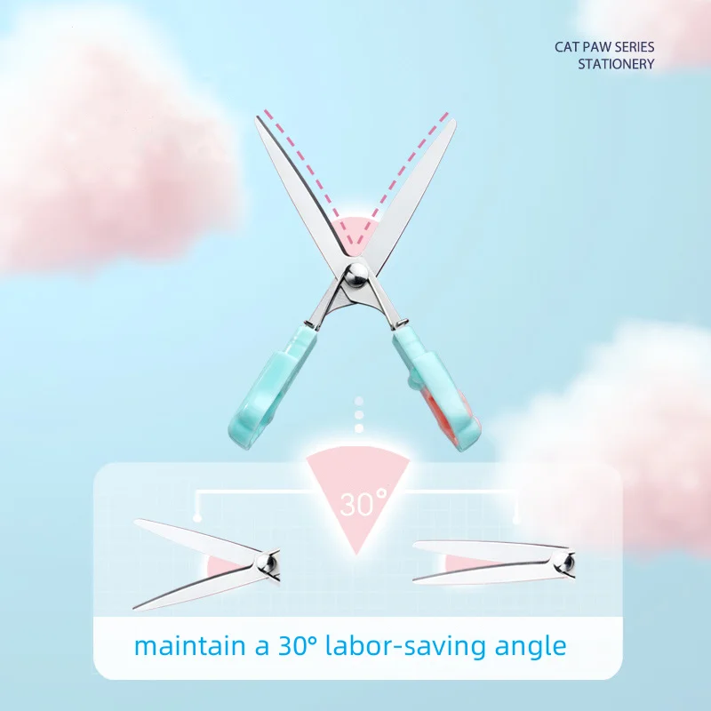 4 Colors Cute Cat Claw Scissors Paper Cutting Tools for Student Convenient Hand Account Making Stationery Scissors Supplies