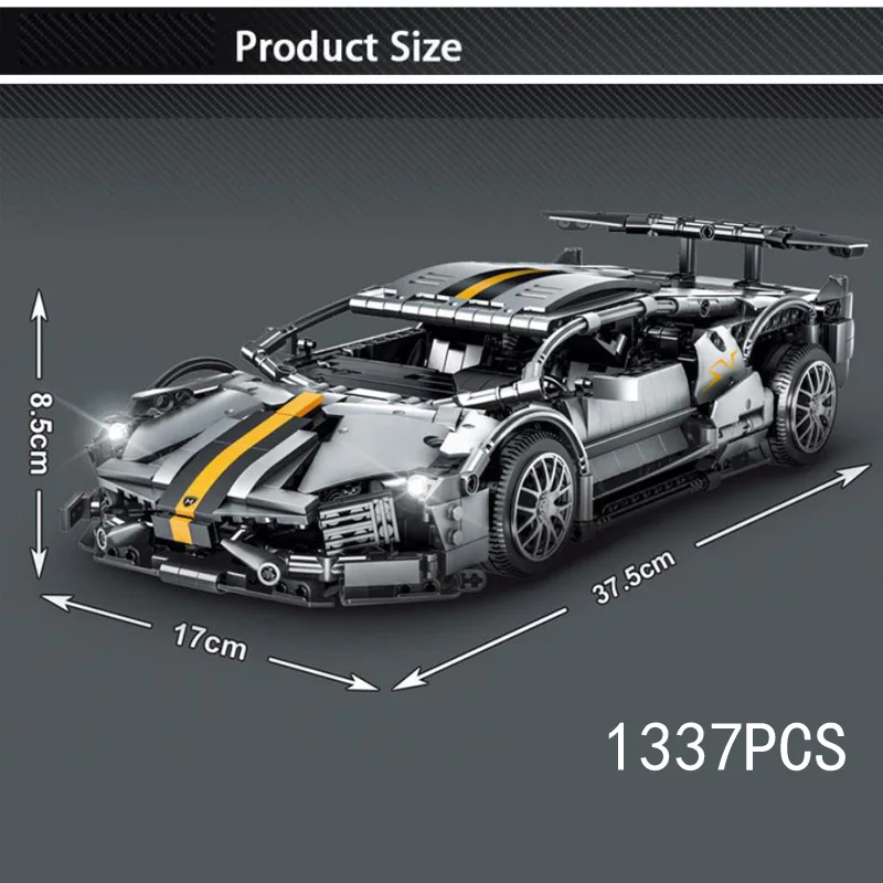 Technical Building Block 1:14 Scale Bull Logo Murcielago Super Sport Car Model Vehicle Brick Supercar Construction Toy For Gifts