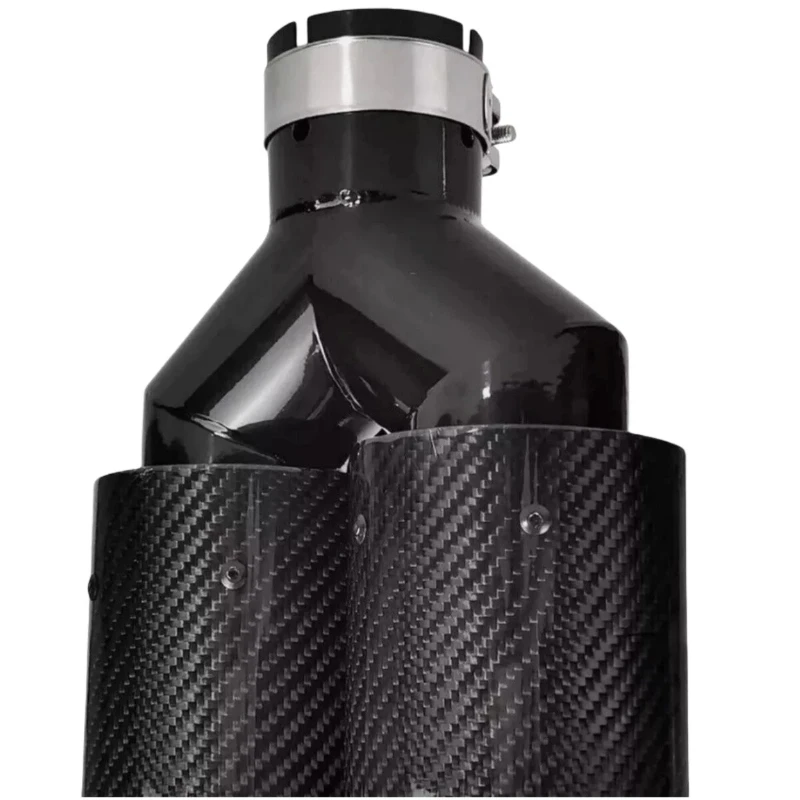 Carbon Fiber Tailpipe For BMW 63MM In 101MM Out Dual Exhaust Twin End Tips TailPipe Muffler Exhaust Pipe Tip Nozzle Exhaust Head