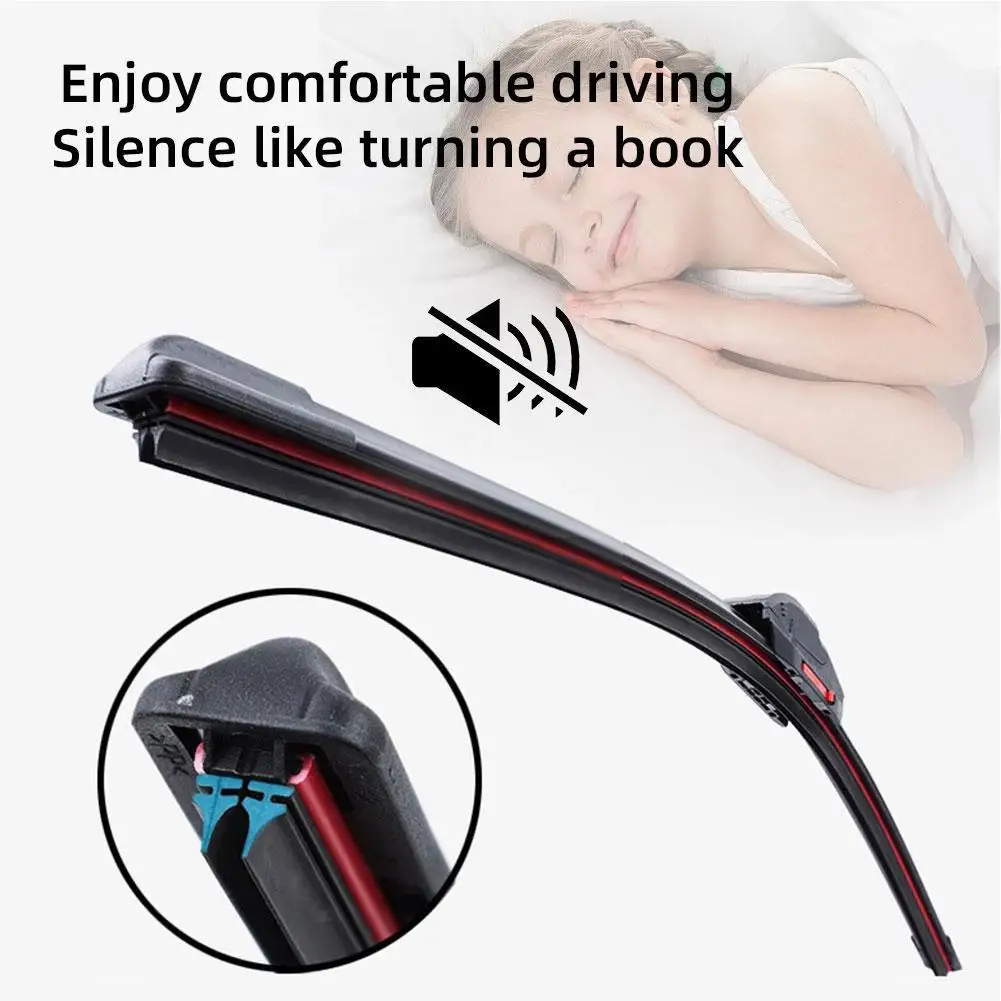 

Car Wiper Blades Universal Frameless Bracketless Car Strip Double Soft Rubber Windshield Accessories Wipers Windscreen G4X8
