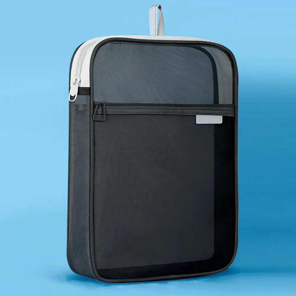 Book Notes Organizer Capacity Mesh Document Bag for Home Office School Transparent File Holder with Student Carrying for Filing