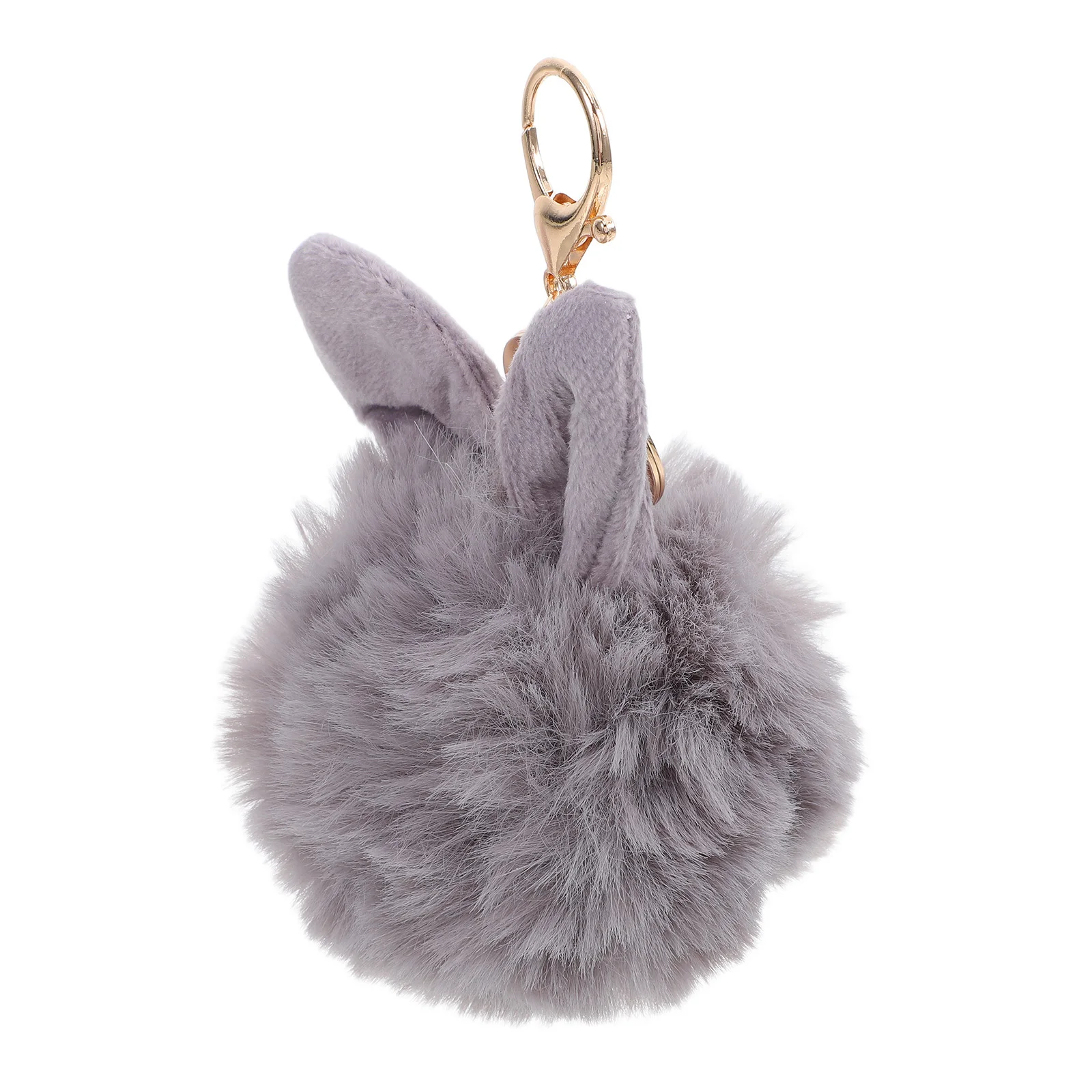 

Ball 10-12Cm Ring Pom Pom Keychain Key Chain Pendant Girl Keychain For Women Handbag Car Key Pendant Gift Gray