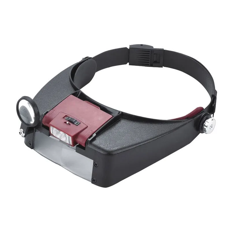 Head Mount Magnifier With Dual LED Lights Watch Repair Eyebrow Tattoo Lash Extension Wig Work Close View Amplifier Hardware