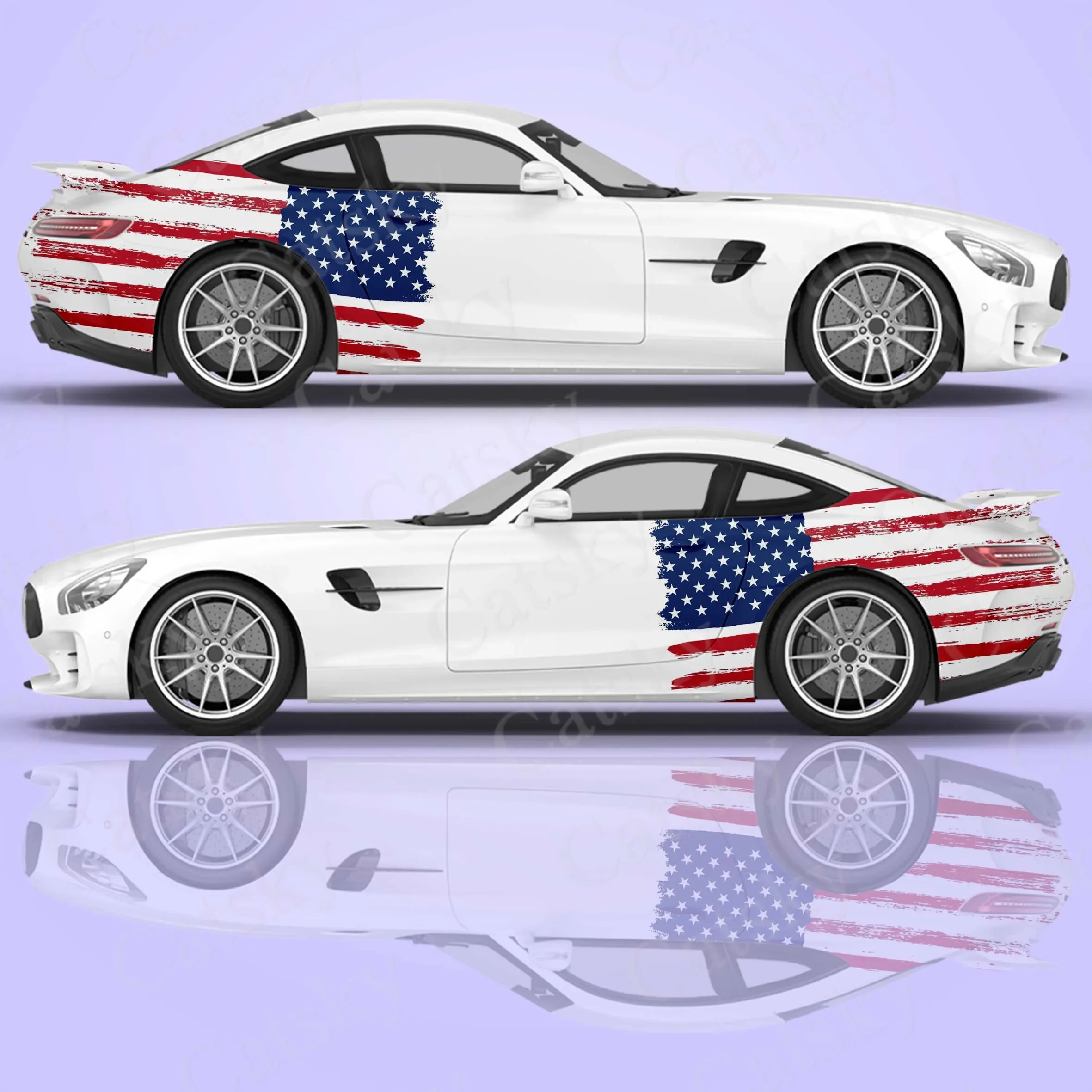 American Flag Vinyl Wrap Universal Size Anime Car Sticker Car Side Graphic Wrap Decorative Sticker Decal