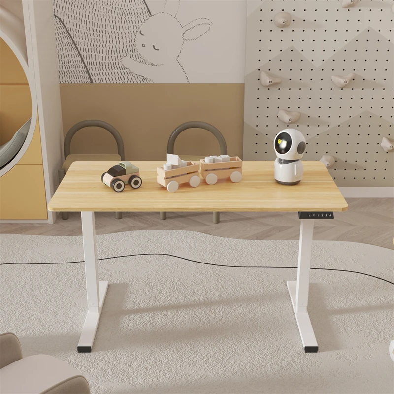 

Electric Standing Desk Adjustable Height Desk Home Office Computer Workstation Sit Stand up Desk, 48 x 24 inches, (white frame +