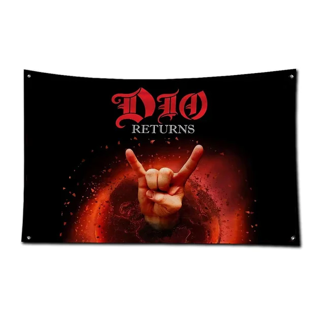 3x5ft H-Heavy Metal Rock Band dios Car Flag Polyester Printed Banner For Garage Wall Art Outdoor Decoration Renovation With