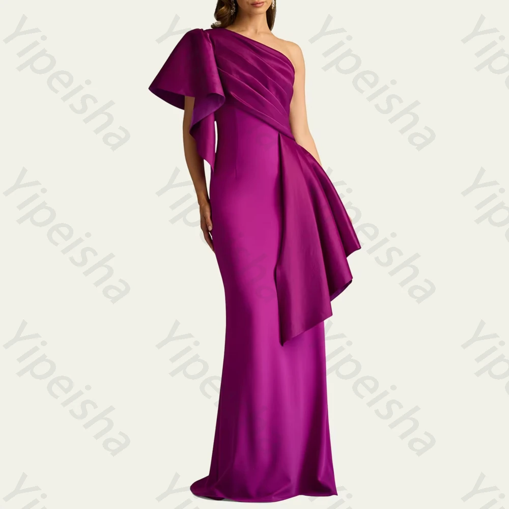 

Elegant One-shoulder Evening Dresses Sexy Pleat Celebrity Long Dress Exquisite High Quality Prom Party Gown for Women Customized
