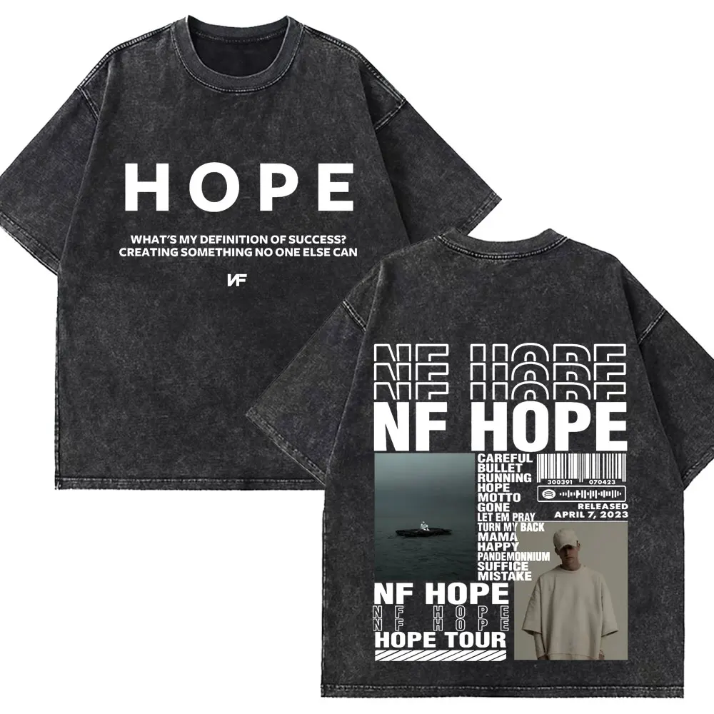 

Nf Hope Tour Vintage Washed Tshirt Mens Women Cotton T-shirt Pop Music Streetwear T-shirts Oversized Man Harajuku Style T Shirts