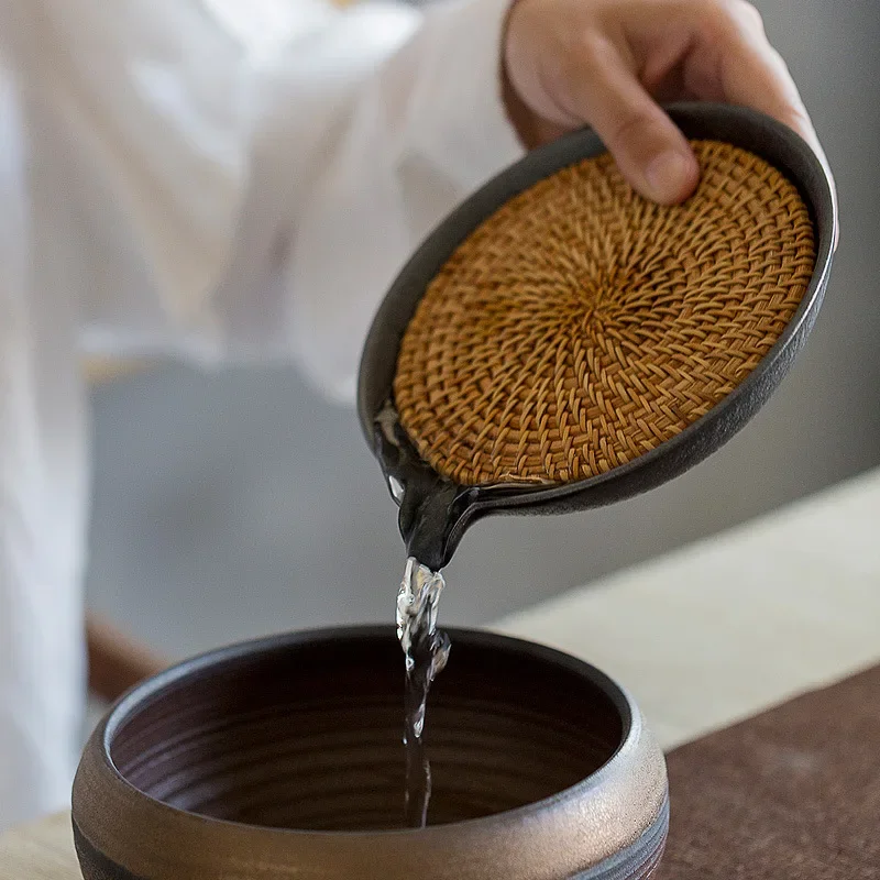 Japanese Rattan Pot Tray Ceramic Pot Tray Bamboo Tea Tray Pot Mat Tea Mat Kung Fu Tea Utensils Tea Ceremony Utensil Tea Table