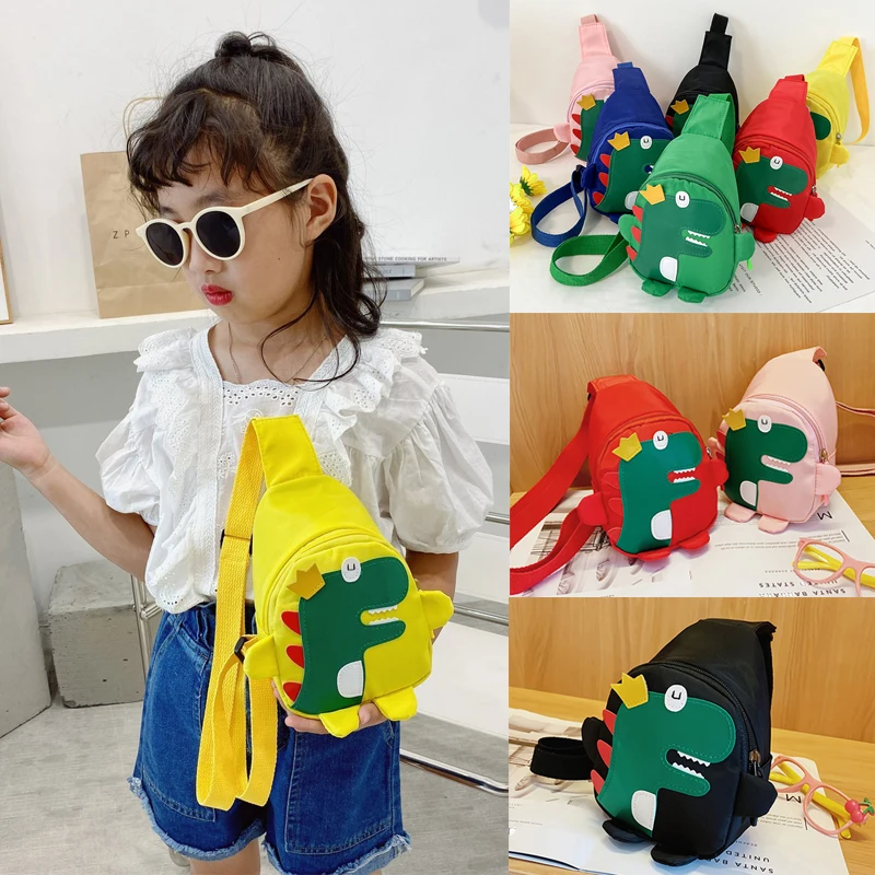 

Baby Backpacks Cartoon Chest Bag Colorful Kids Shoulder Bags Dinosaur Waist Bag Backpacks for Girls Handbag Gift for Children