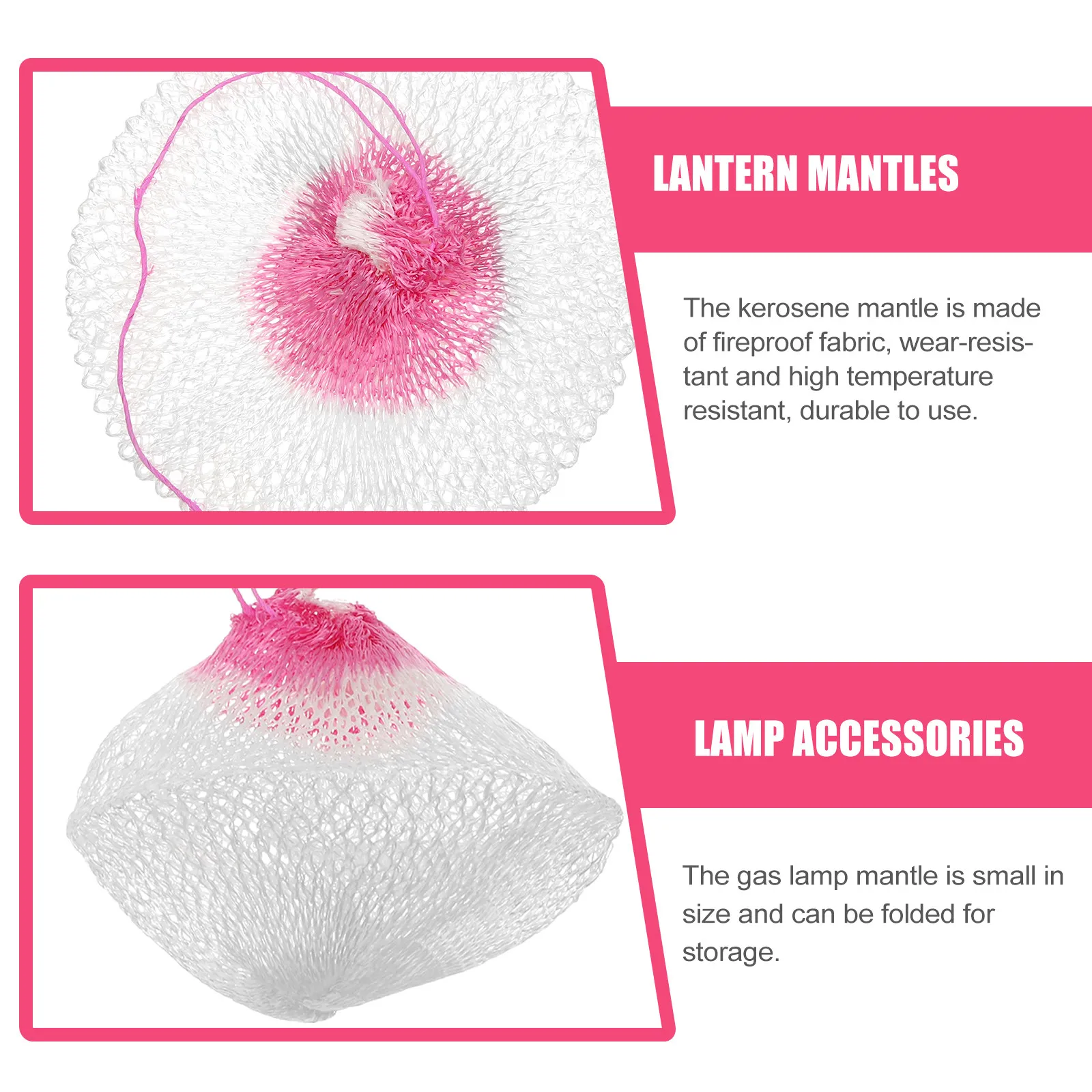 10pcs Wick Fireproof Fabric Durable Gas Lamp Mantles Outdoor Camping Lantern Accessories Foldable Rayon Wicks Storage