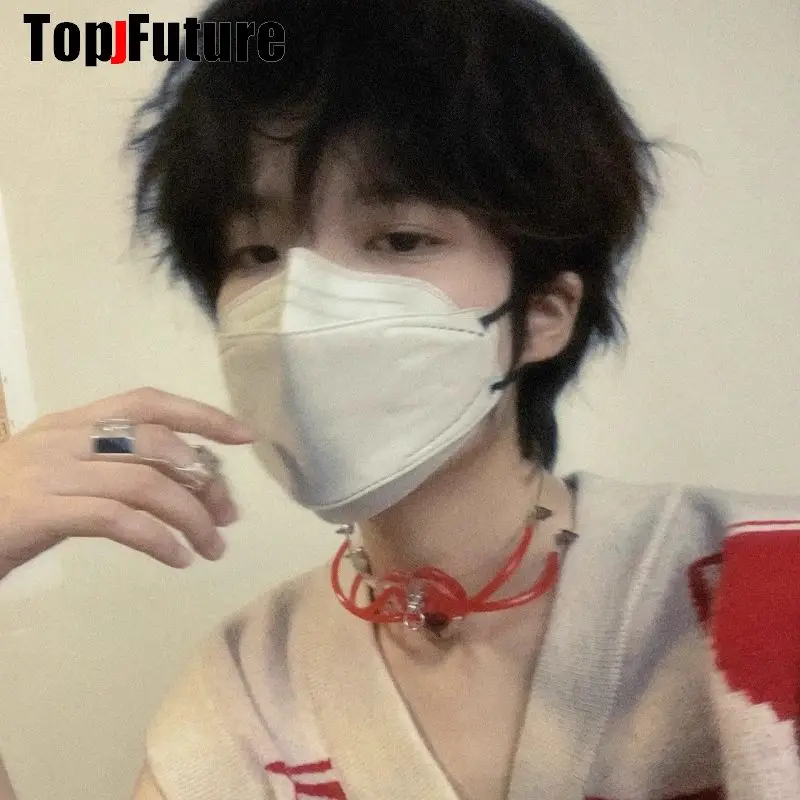 women Men customize Harajuku Goth Punk necklace Blood input original collar rivet steampunk transparent Halloween cosplay choker