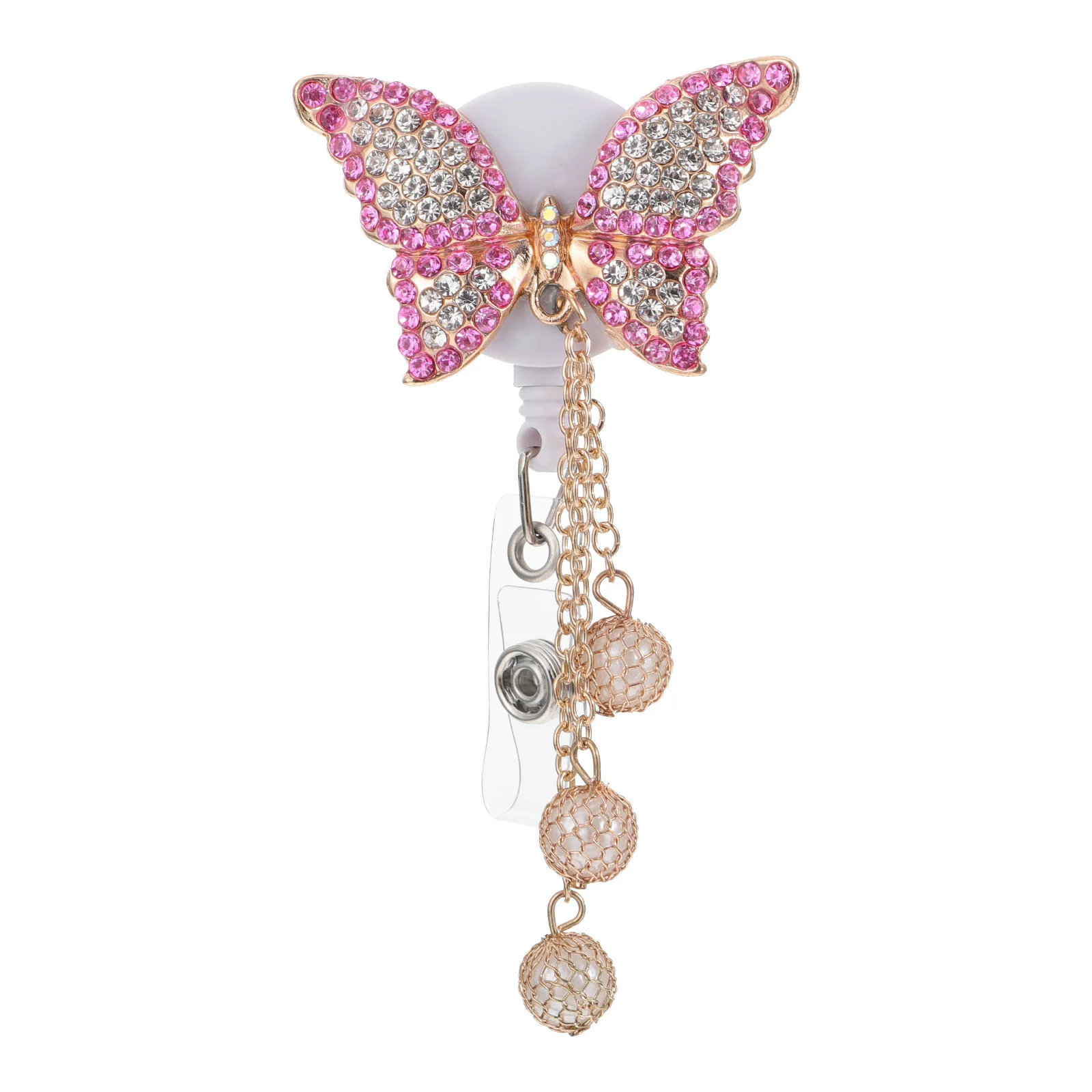 1 قطعة حامل معرف الفراشة مشبك شارة مدمج أنيق للطلاب قميص جيب طوق حزام تثبيت كليب قابل للسحب #2