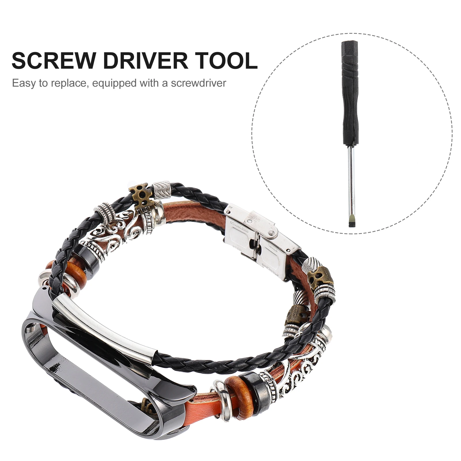 

Personalized Leather Watch Band Strap Compatible With Xiaomi Mi Band 5/5 NFC