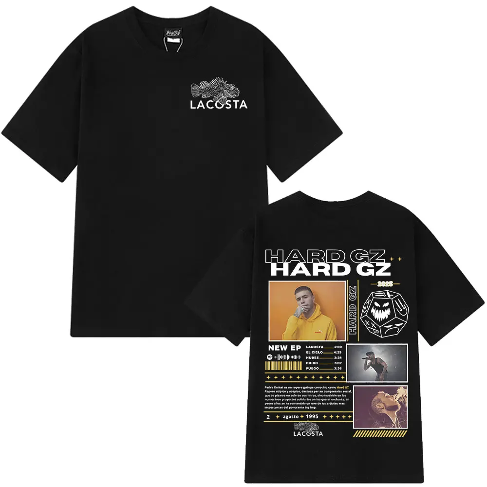Rapper HARD GZ Tour 2025 Merch T Shirt Men Hip Hop Fashion Cotton Short Sleeve T-shirts Vintage Oversized T-shirt Top Streetwear