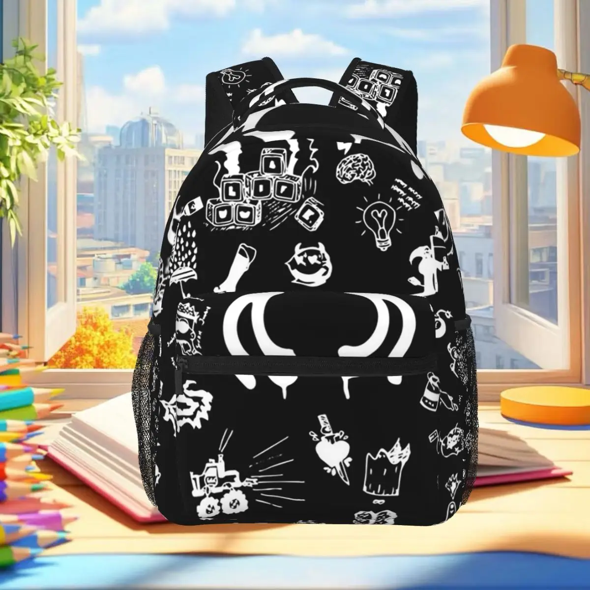 Yungblud Drawings Tattoo Sheet Backpack Student Boys Girls BookBag Children School Bag Laptop Shoulder Bags for Men Women