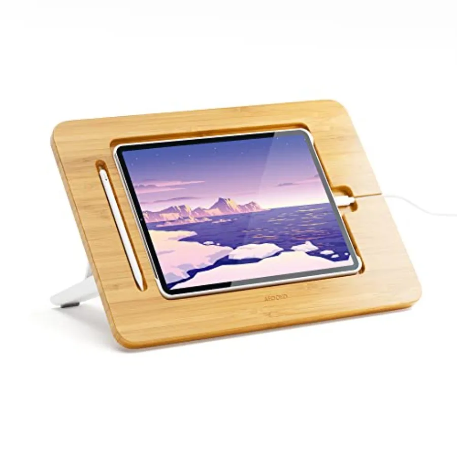 

Wooden Tablet Drawg Stand - Adjustable 5 Angles for LaptopBook Readg Stand Compatible with ch with Case Version 3rd - 7th Gen