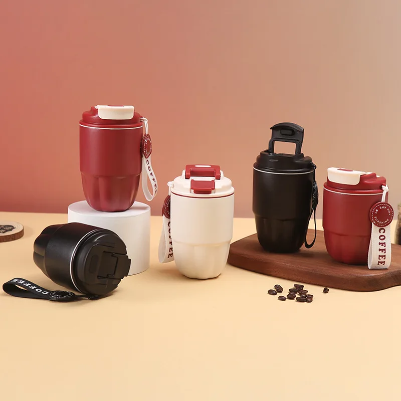 Stainless Steel Mini Coffee Cup Water Bottle Leak-Proof Car Vacuum Flask Travel Insulated Bottle Thermos Mug