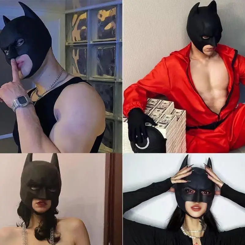 Bat Mask Latex Adult Cosplay Halloween Party Masquerade Carnival Camouflage Headgear Costume Props