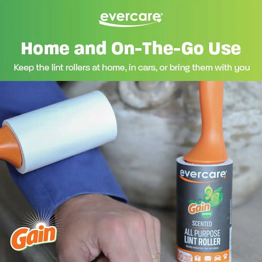 أسطوانة الوبر المعطرة لجميع الأغراض من Evercare Gain، عبوة من قطعتين