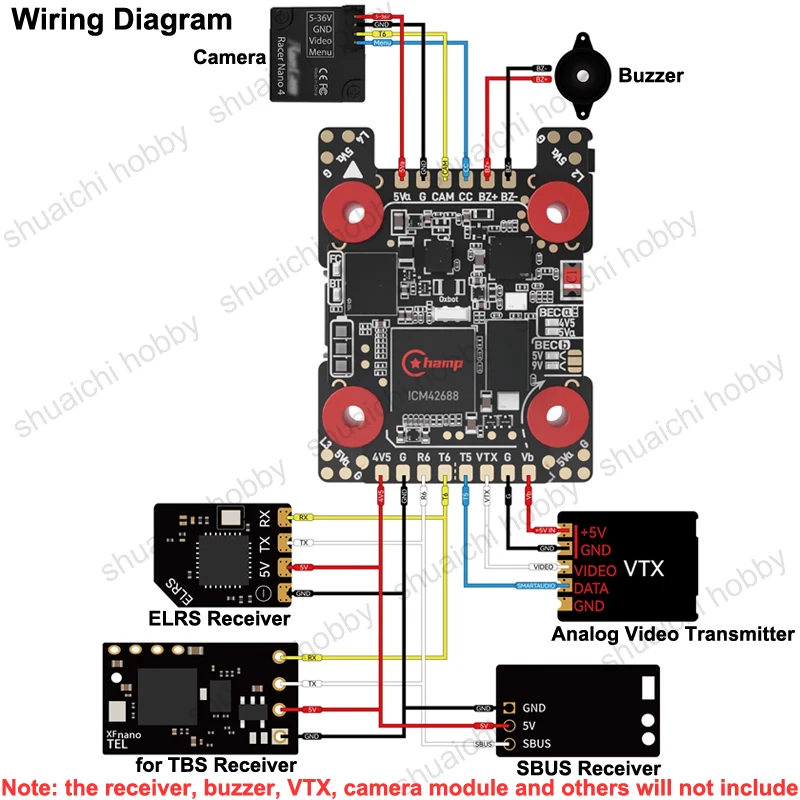 1Set FPV Racing Drone 3-8S FC&ESC Stack 60A 4-in-1 Geschwindigkeit Regler Unterstützung BetaFlight Flight Controller Firmware Dual BEC Modul