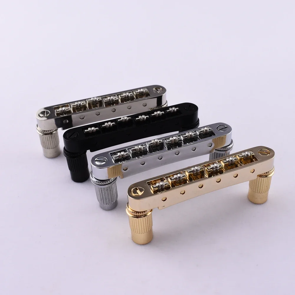 1 Set Origin Tune-O-Matic Roller Saddle Bridge For LP SG  Archtop Jazz Guitar With Ebony Base - Made in Korea