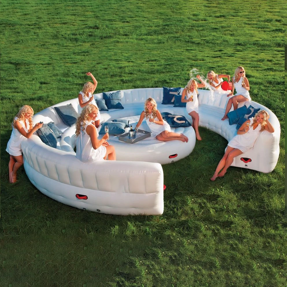 Portable Giant Outdoor Inflatable Garden Party Sofa Chair 20-Seats Air Couch Easy-to-Carry PVC Material
