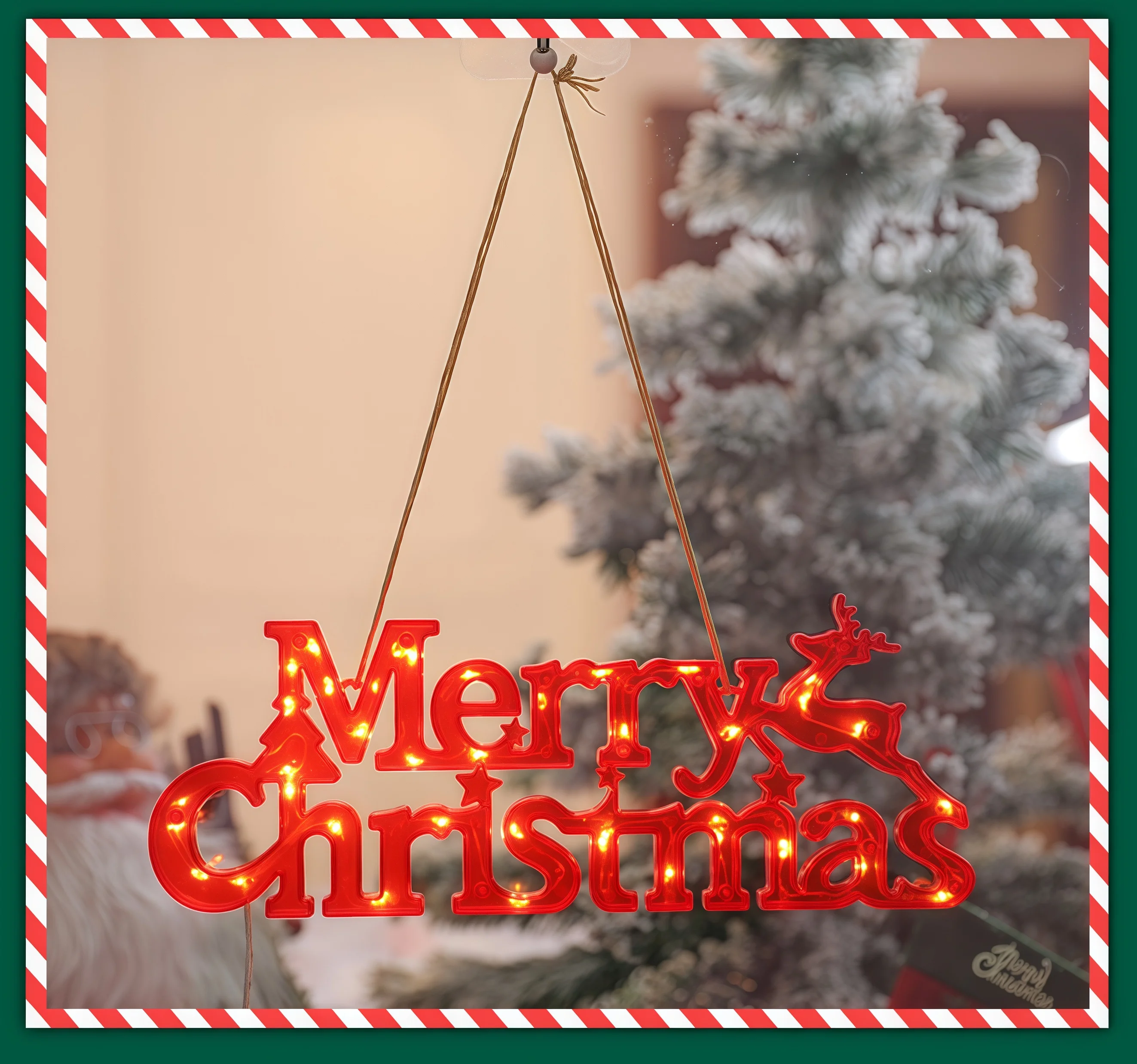 1 قطعة عيد الميلاد الديكور عيد الميلاد عيد ميلاد سعيد LED إلكتروني علامة ضوء سلسلة الجنية جارلاند ، للديكور المنزل عيد الميلاد ديكو #4