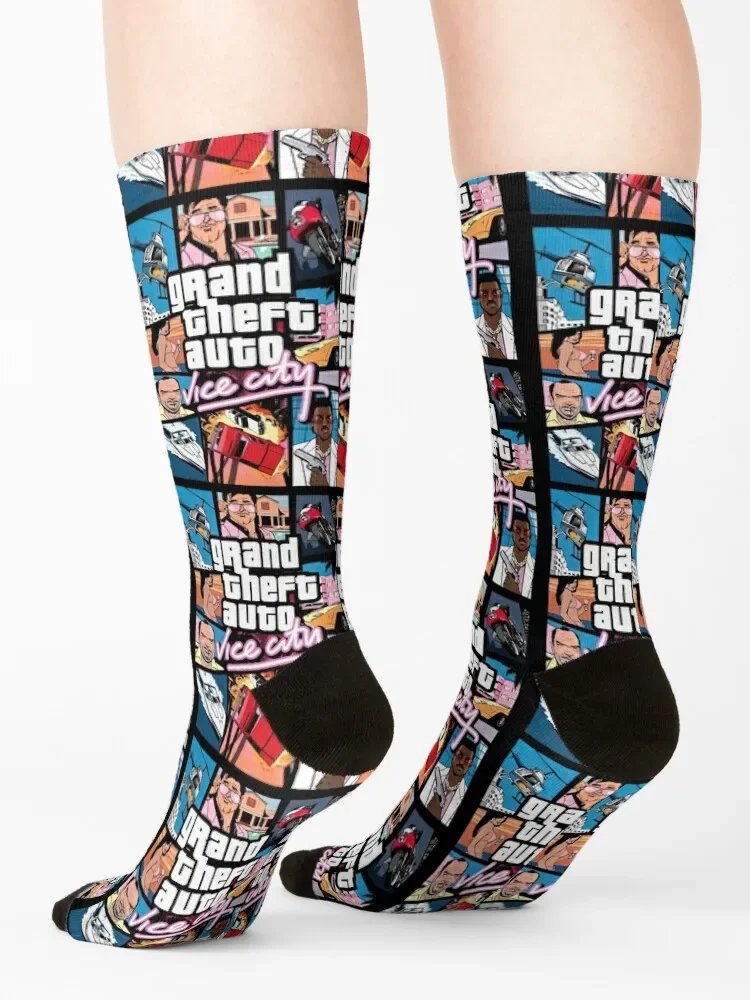 VICE CITY GRAND THEFT AUTO calcetines florales crazy, Calcetines para hombre y mujer