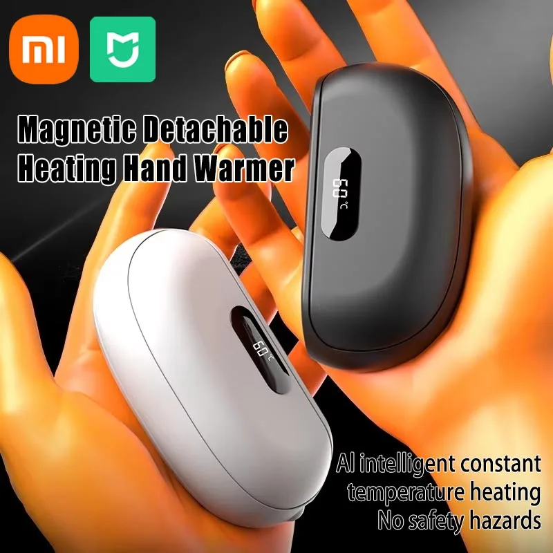 Магнитная съемная грелка Xiaomi, 5-уровневый умный теплый ручной фонарик, портативный внешний аккумулятор для улицы, дома, кемпинга, подарок