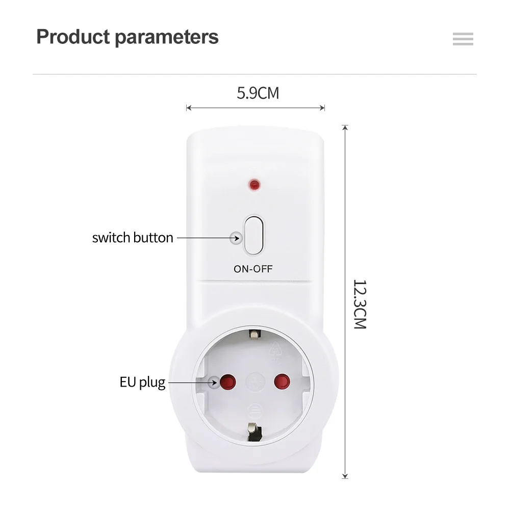 Wireless Remote Control Smart Timer Socket Swtich 220V EU UK FR US Plug Wall 433mhz Programmable Electrical Outlet Switch