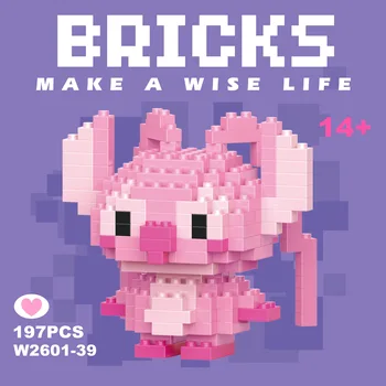 Disney 108 style Stitch LinaBell Hello Kitty Building Blocks Princess Cartoon Figrues Bricks Children's Assembly Toys Model Gift 14