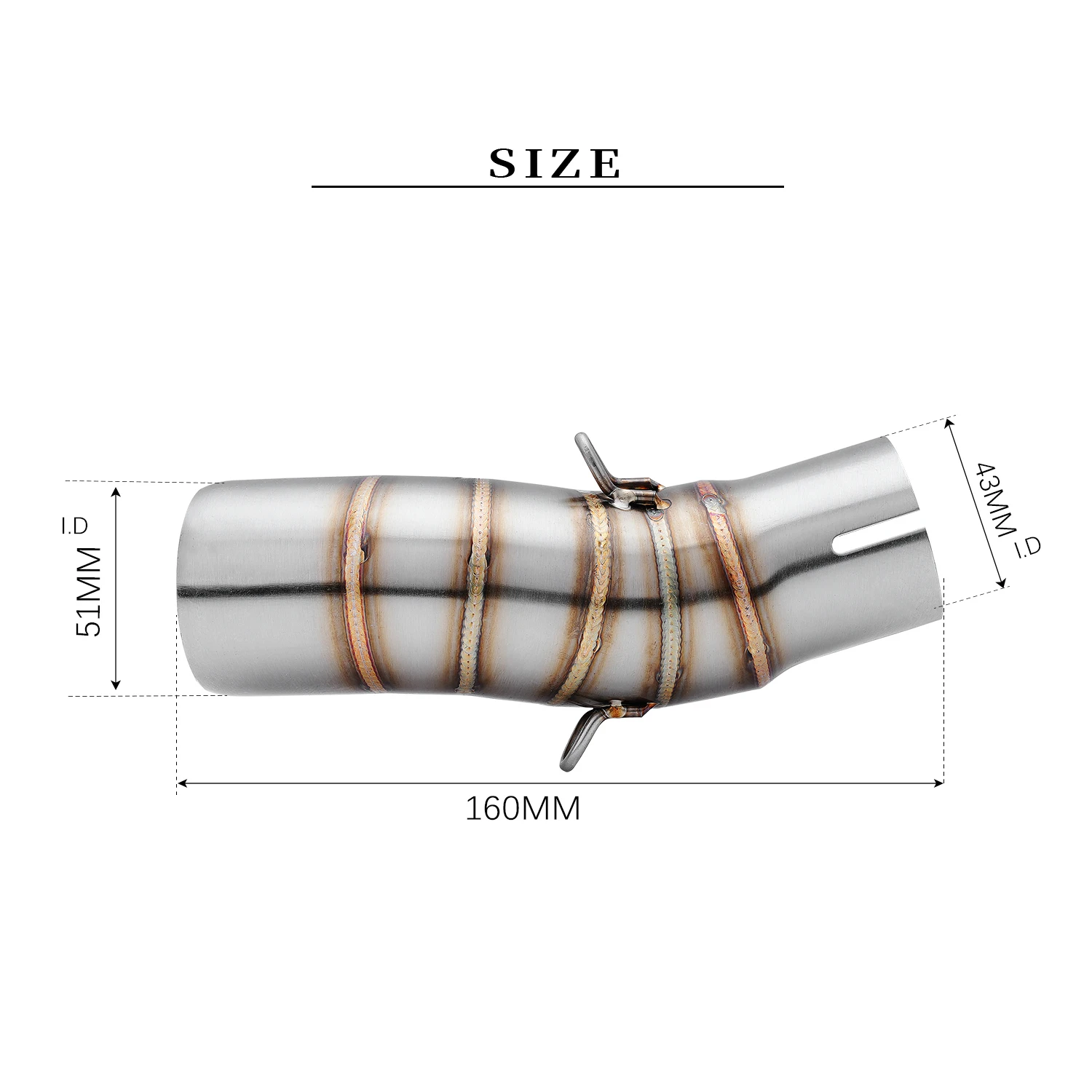 High - Efficiency Motorcycle Exhaust Muffler Middle Link Pipe Bike Tube For CFMOTO 450SR 450 NK SR 2022 2023 Slip On 51mm