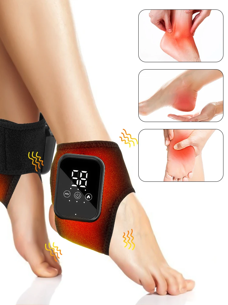 Masseur de cheville électrique masseur de pieds compresse chaude Massage par Vibration Protection des articulations attelle chauffante pour la fasciite plantaire